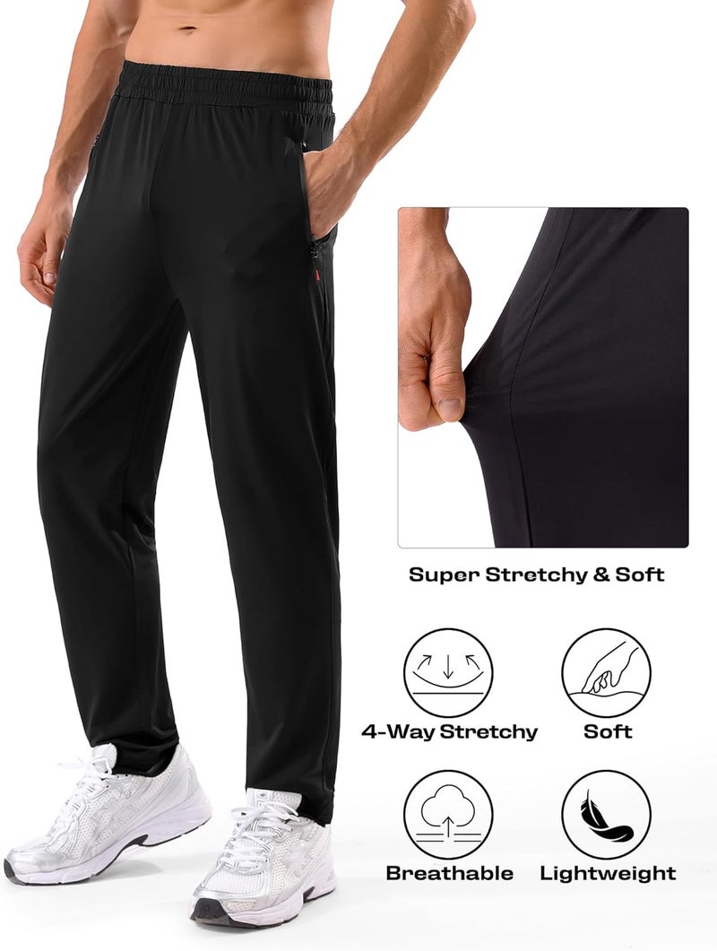 MS.GD 5 Pack Men's Sweatpants with Zipper Pockets Stretch Lightweight Athletic Track Activewear Pants for Men Joggers - Image 4